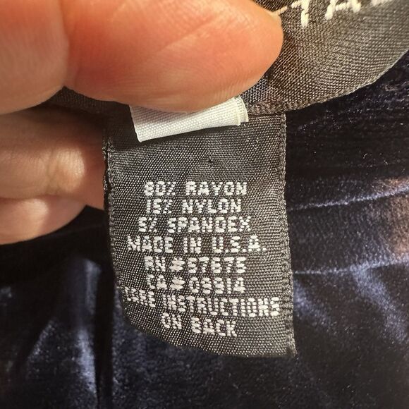 Adrienne Vittadini Woman 2X Navy Velvet Maxi Dress Long Sleeve Plus Size Party - Picture 7 of 9